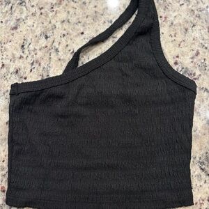 American Eagle Outfitters Black Asymmetrical Tank Top